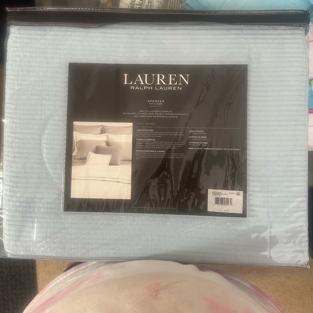Lauren Ralph Lauren Pale Blue Quilted Bedcover